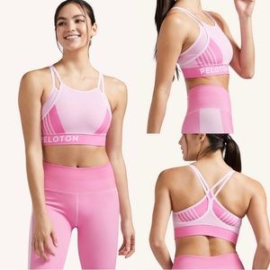 Peloton Seamless Double Layer Pink Sports Bra